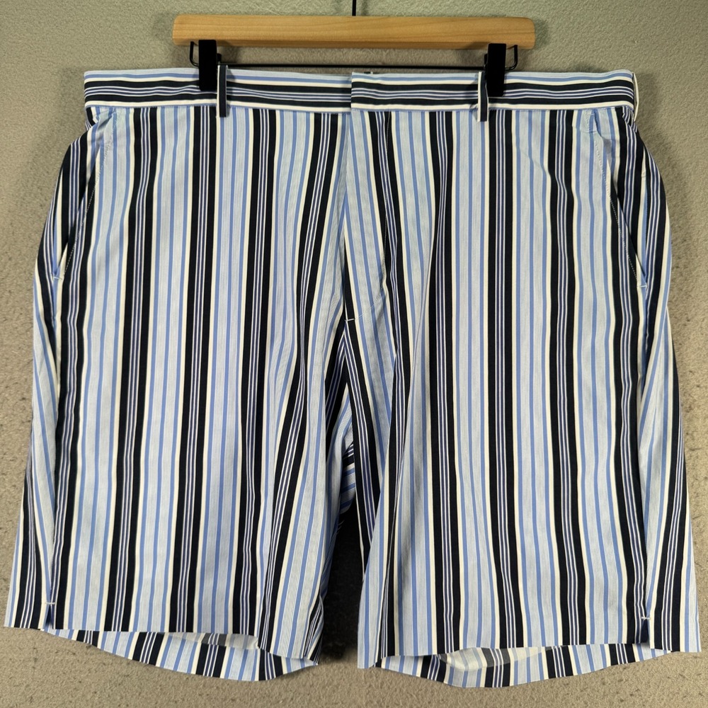 Polo Golf Ralph Lauren Chino Shorts Men 40 Blue Stripes Activewear Packable Slim